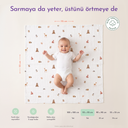 Forest Amigos %100 Organik Pamuk Müslin Örtü 115 x 115 cm