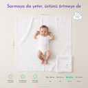 Feather 100% Organic Cotton Embroidered Muslin Blanket Set 90 x 90 cm