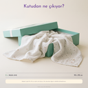 Happy Bee Nakışlı %100 Organik Pamuk 2'li Müslin Örtü Seti 90 x 90 cm