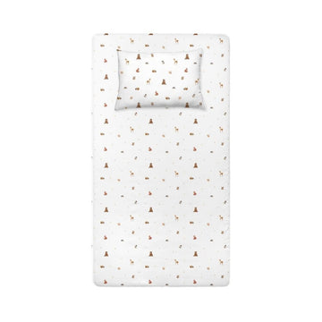 Forest Amigos %100 Organik Pamuk Saten Bebek Lastikli Çarşaf Seti