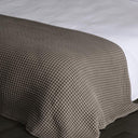Double Waffle Patterned Quilted Bedspread, Beige, 200 x 220 cm