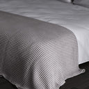 Double Waffle Patterned Quilted Bedspread, Stone Color, 200 x 220 cm