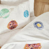 Space Planet White 100% Organic Cotton Satin Baby Bedding Set