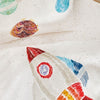Space Planet White 100% Organic Cotton Satin Baby Bedding Set
