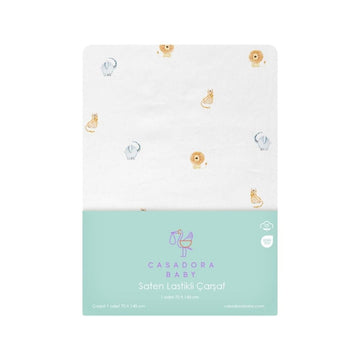 Safari %100 Organik Pamuk Saten Lastikli Bebek Çarşafı