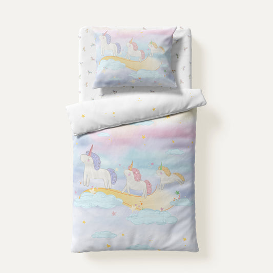 Astra 100% Organic Cotton Satin Single Children's Duvet Cover Set