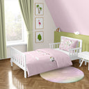 Atlas Pink 100% Organic Cotton Single Children's Duvet Cover Set 100 x 200 cm