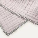 100% Organic Cotton Hedgehog Embroidered Shepherd Stitch Muslin Blanket 100 x 100 cm