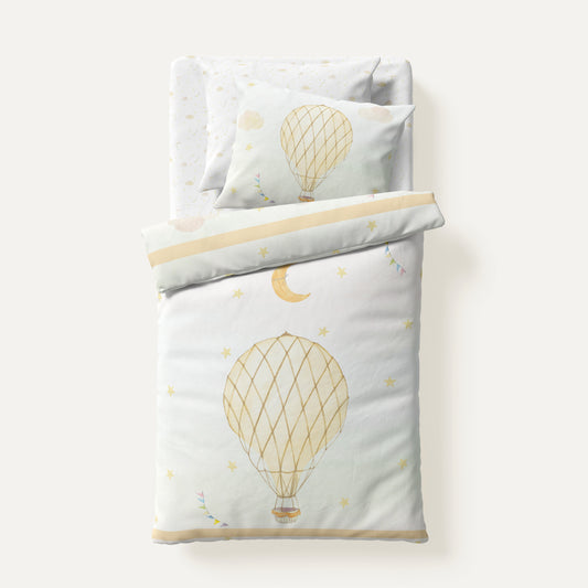 Baloon 100% Organic Cotton Satin Baby Bedding Set