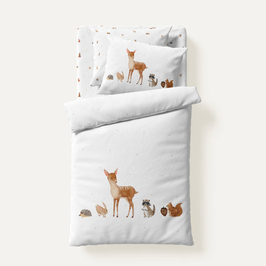 Forest Amigos 100% Organic Cotton Satin Baby Bedding Set