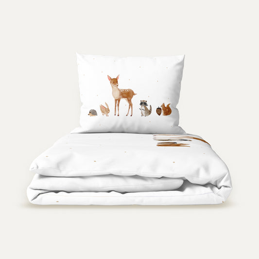Forest Amigos 100% Organic Cotton Satin Baby Bedding Set