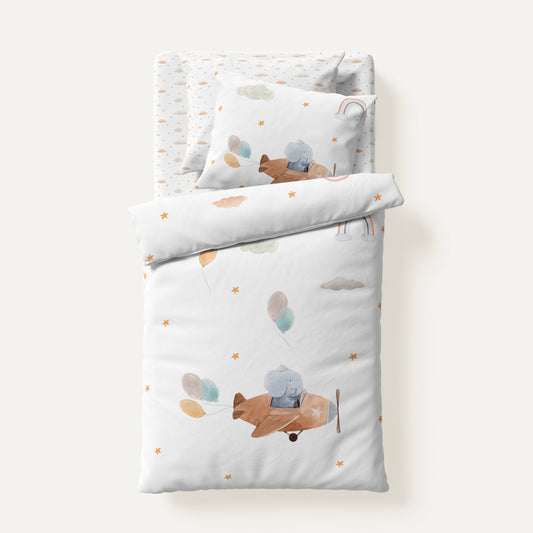 Happy Tony 100% Organic Cotton Satin Baby Bedding Set