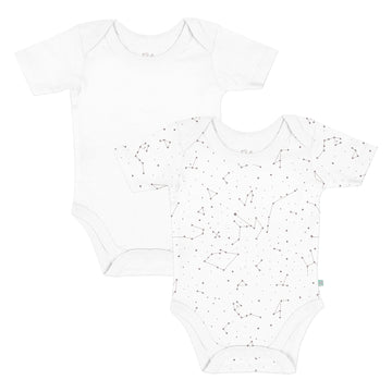 Space Planet 2-teiliges Baby-Body-Set aus 100 % Bio-Baumwolle mit kurzen Ärmeln
