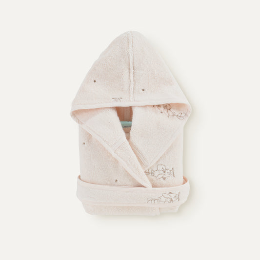 Happy Tony %100 Organik Pamuk Nakışlı Bebek & Çocuk Bornozu