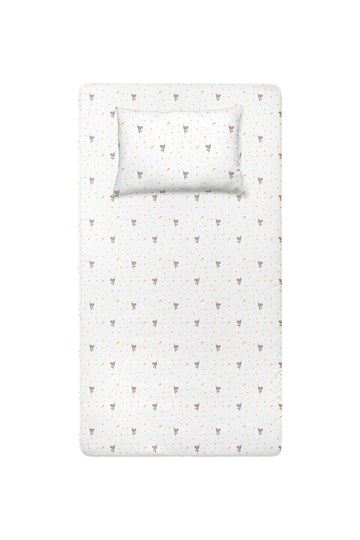 Koko %100 Organik Pamuk Saten Bebek Lastikli Çarşaf Seti