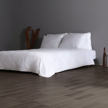 Casadora Home Fashion %100 Organik Pamuk Saten Çift Kişilik Nevresim Takımı Beyaz