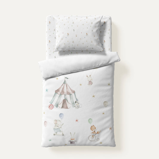 Circus %100 Organik Pamuk Saten Tek Kişilik Çocuk Nevresim Takımı