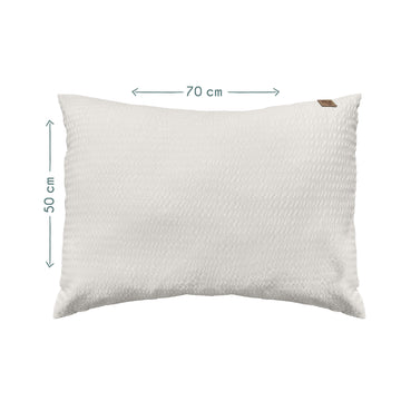 Beige 100% Cotton, Poplin Seersucker Pillowcase - 50x70 cm