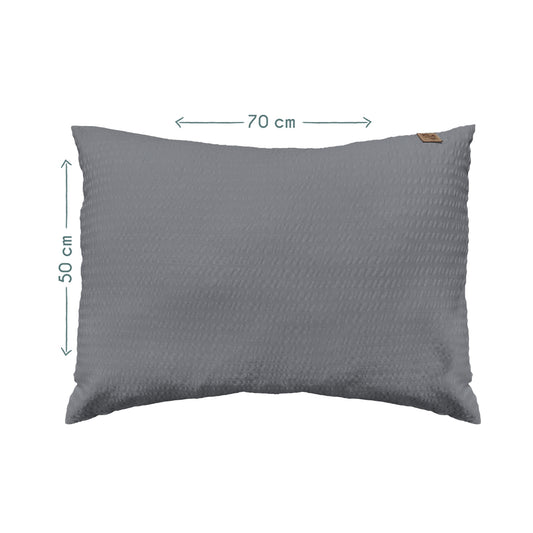 Smoke 100% Cotton, Poplin Seersucker Pillow Case - 50x70 cm