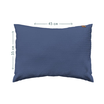 Navy Blue 100% Cotton, Poplin Seersucker Pillow Case - 35x45 cm