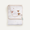 Forest Amigos 100% Organic Cotton Double-Sided Muslin Blanket with Piping, 90 x 120 cm