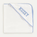 İsme Özel Nakışlı Mavi Biyeli %100 Organik Pamuk Bebek Havlu Kundak 80 x 80 cm