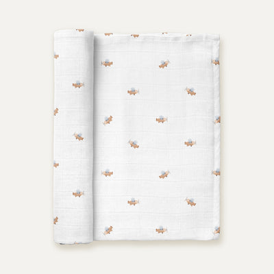 Happy Tony 100% Organic Cotton Washed Muslin Blanket - 115x115 cm
