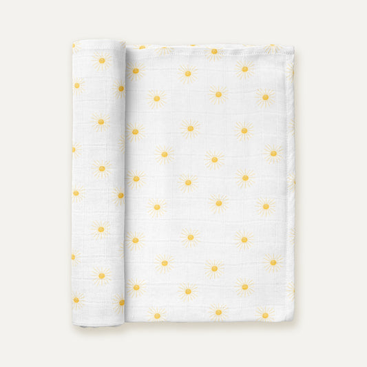 Soleil 100% Organic Cotton Washed Muslin Blanket - 115x115 cm