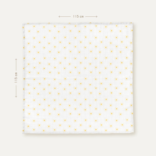 Soleil 100% Organic Cotton Washed Muslin Blanket - 115x115 cm