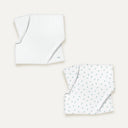 Aqua 100% Organic Cotton Embroidered Muslin Set of 2, 90 x 90 cm