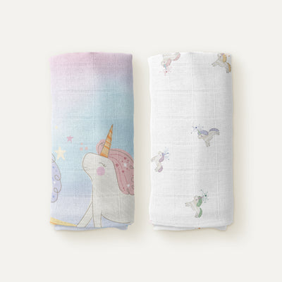Astra 100% Organic Cotton Muslin Blanket Set (90X90 CM 2-PIECE)