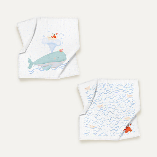 Boubou %100 Organik Pamuk Müslin 2'li Örtü Seti