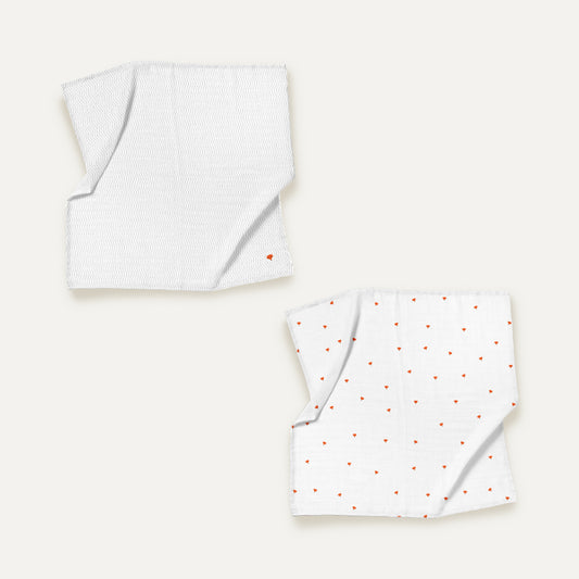 Cool Fox %100 Organik Pamuk Nakışlı Müslin 2'li Örtü Seti