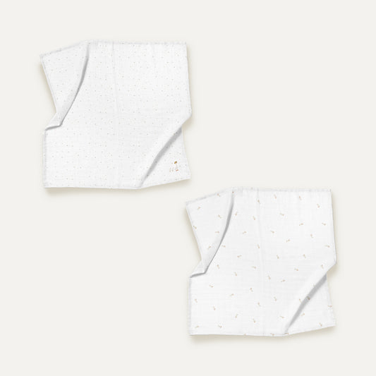 Feather %100 Organik Pamuk Nakışlı Müslin Örtü Seti