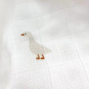 Feather 100% Organic Cotton Embroidered Muslin Blanket Set 90 x 90 cm