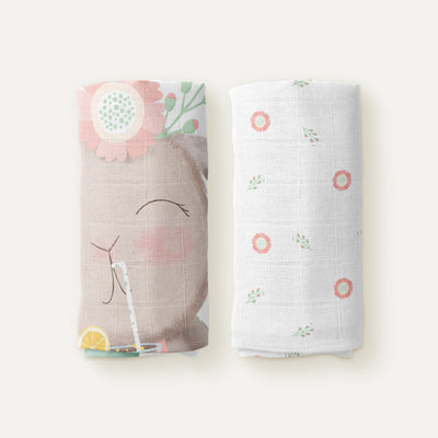 Loulou 100% Organic Cotton Muslin Blanket Set (90x90 cm 2-piece)