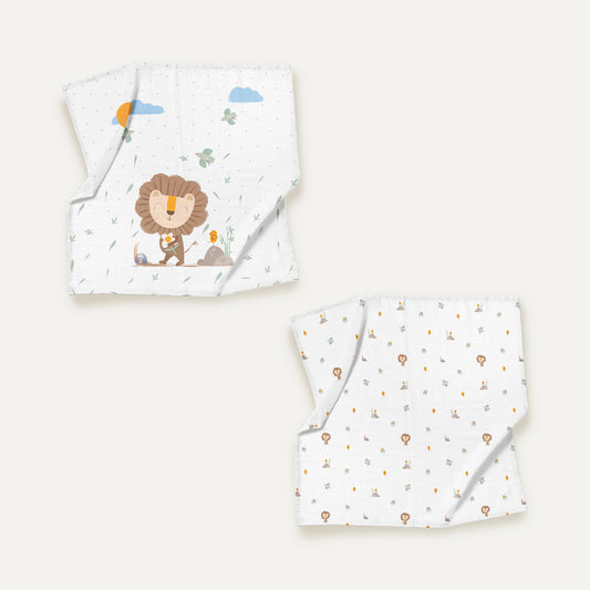 Simba 100% Organic Cotton Muslin Blanket Set (90X90CM 2-PIECE)