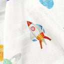 Space Planet %100 Organik Pamuk Müslin 2'li Örtü Seti 90 x 90 cm