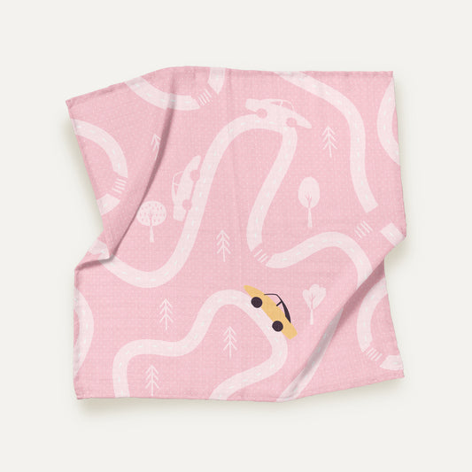 Happy Cars 100% Organic Cotton Muslin Blanket Set (70x70 cm, 3 Pieces)