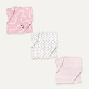 Happy Cars 100% Organic Cotton Muslin 3-Piece Set 70 x 70 cm