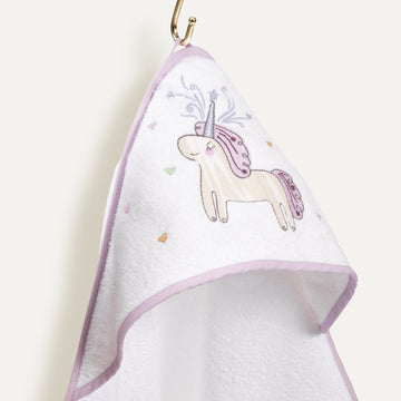 Astra 100% Organic Cotton Embroidered Baby Towel Swaddle - 80x80cm