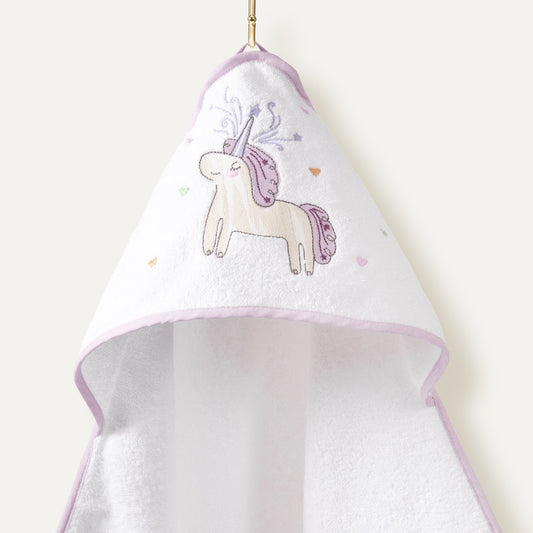 Astra 100% Organic Cotton Embroidered Baby Towel Swaddle - 80x80cm