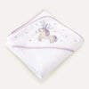 Astra 100% Organic Cotton Embroidered Baby Towel Swaddle - 80x80cm
