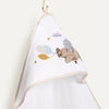 Happy Tony 100% Organic Cotton Embroidered Baby Swaddle Towel - 80x80cm