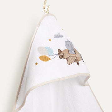 Happy Tony 100% Organic Cotton Embroidered Baby Swaddle Towel - 80x80cm