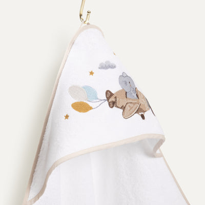 Happy Tony 100% Organic Cotton Embroidered Baby Swaddle Towel - 80x80cm