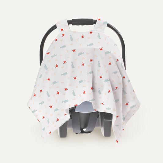 UV Protected Boubou 100% Cotton Muslin Snap Stroller Cover (UPF 30+)