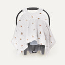 Forest Amigos 100% Cotton Muslin Snap Stroller Cover with UV Protection (UPF 30+)