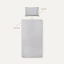 Grey 100% Organic Cotton Baby Fitted Sheet Set 70 x 140 cm