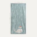 Whale Pattern Embroidered 100% Organic Cotton Velour Towel - 70x140cm